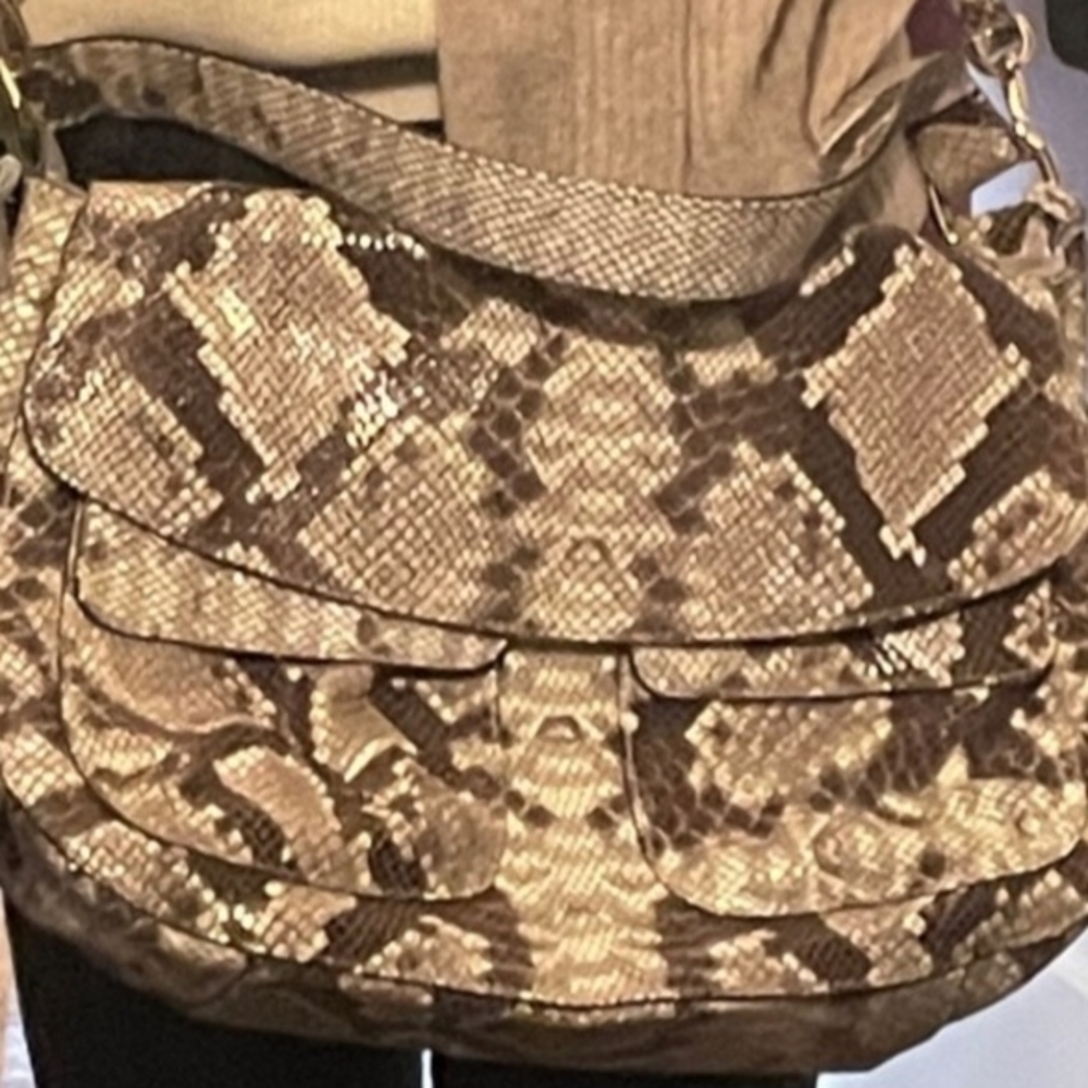 Snakeskin Patterned Shoulder Bag